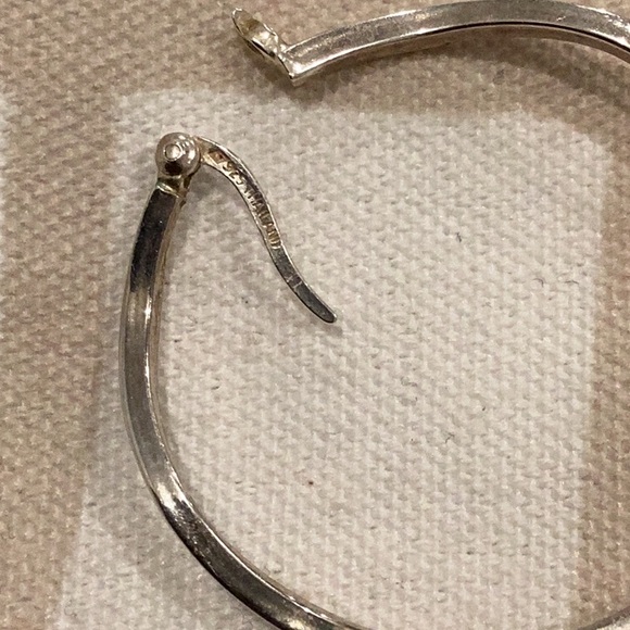 Large Wavy Sterling Silver Hoop Earrings - Picture 2 of 6